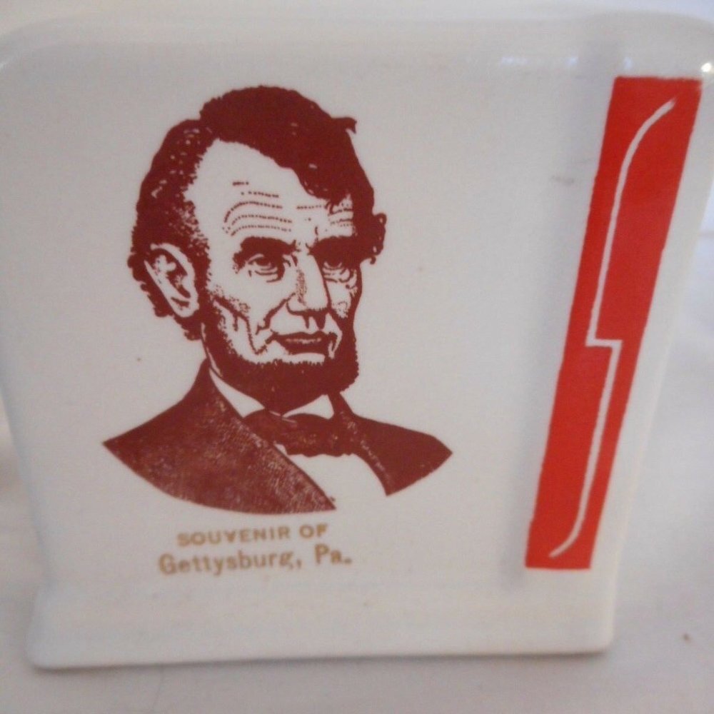 Vintage art deco white red ceramic Salt & Pepper - Picture 7 of 8